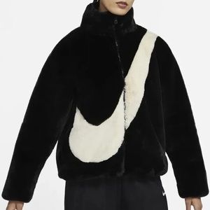 Nike Sportswear Plush Faux Fur Teddy Sherpa Jacket 'Fossil'